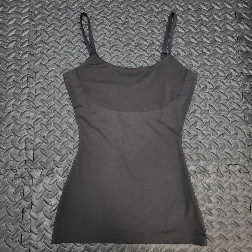 SPANX Shaping Cami Tank Top Small Adjustable Straps Smoothing Shapewear Black